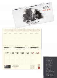 DT-74 Masa Takvimi Haftalık Atatürk (Büyük Boy: 33x16 Cm)